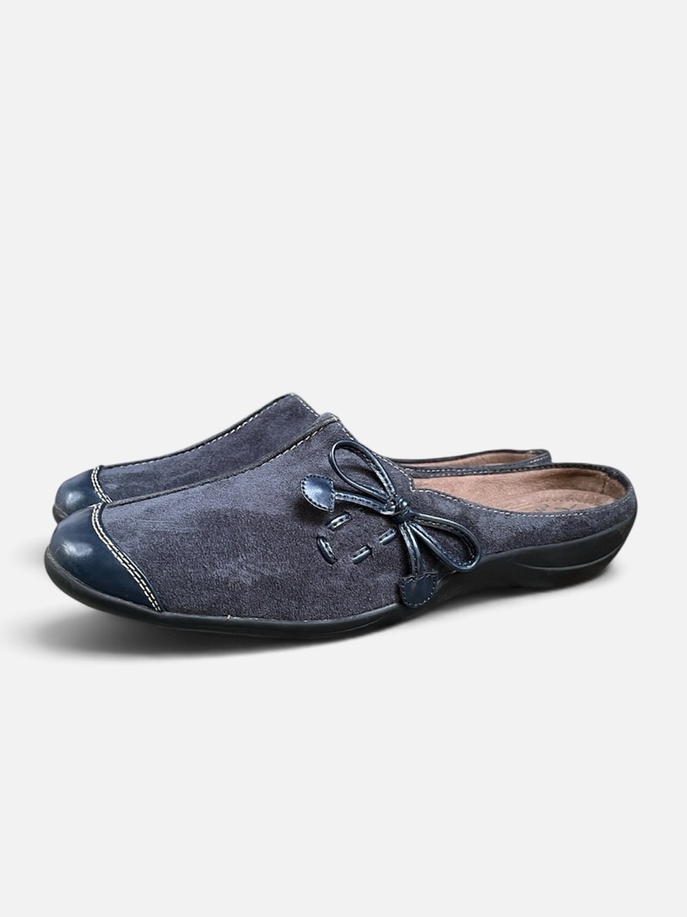 Natural Soul by Naturalizer Fanner Blue Suede Slip-On Mule Size 8M